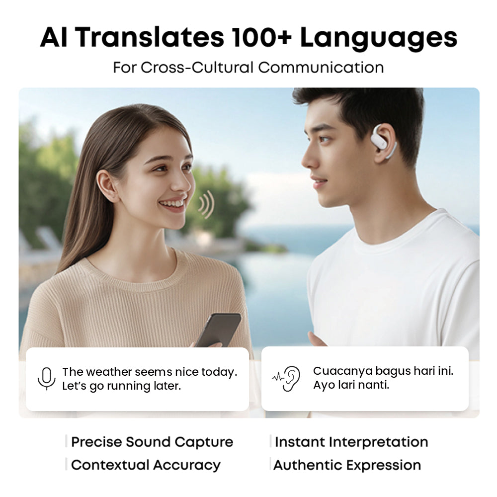 Soundcore by Anker AeroFit 2 OWS Hi-Res Wireless Audio AI Translation LDAC Bluetooth 5.4 IP55 AI Clear Calls Open Ear Adjustable Ear Hooks Snug Fit and Rich Bass - A3874