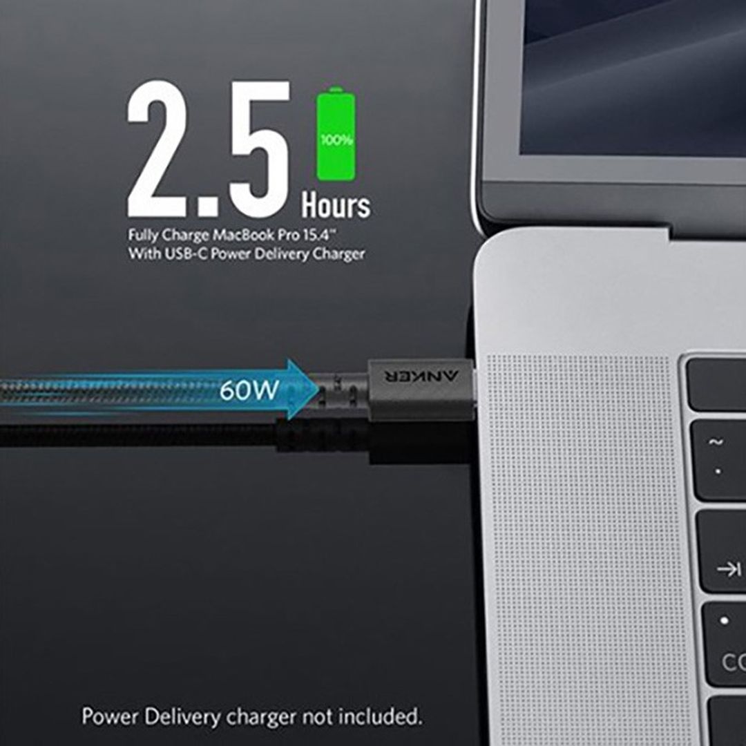 Anker PowerLine + Select USB-C To USB-C 2.0 60W 3ft/0.9m