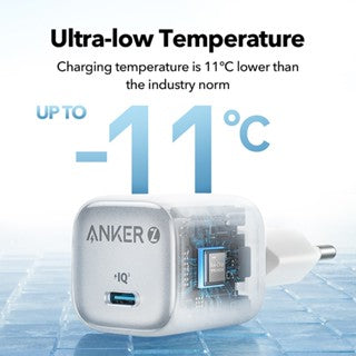 Anker Zolo GaN 30W Adaptor Kepala Charger iPhone 15 Samsung Type C PD Ice-Cooled Fast Charging