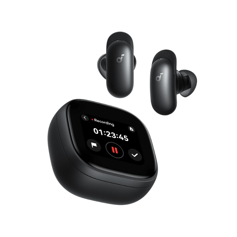 Soundcore Liberty 5 Pro Max Wireless Earbuds AI Note-Taker for in-Person Meetings Whisper-Clear Calls ANC Active Noise Cancelling 1.78" AMOLED Smart Case - D1204