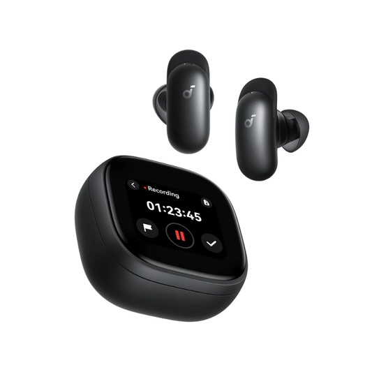 Soundcore Liberty 5 Pro Max Wireless Earbuds AI Note-Taker for in-Person Meetings Whisper-Clear Calls ANC Active Noise Cancelling 1.78" AMOLED Smart Case - D1204