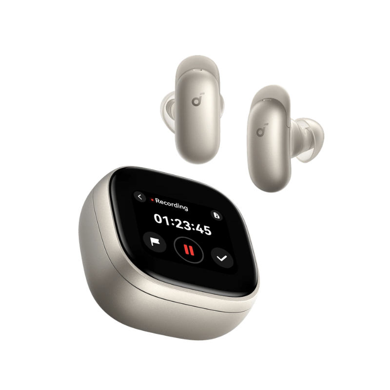 Soundcore Liberty 5 Pro Max Wireless Earbuds AI Note-Taker for in-Person Meetings Whisper-Clear Calls ANC Active Noise Cancelling 1.78" AMOLED Smart Case - D1204