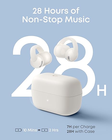 Soundcore C50i by Anker, Open-Ear Headphones, Clip-On Earbuds, Ultra-Comfort, FlexiClip Design, 12mm Drivers for Powerful Bass, AI Clear Calls, 28H Playtime, Secure Fit, Hi-Res, IP55, Bluetooth 6.0 - D1101