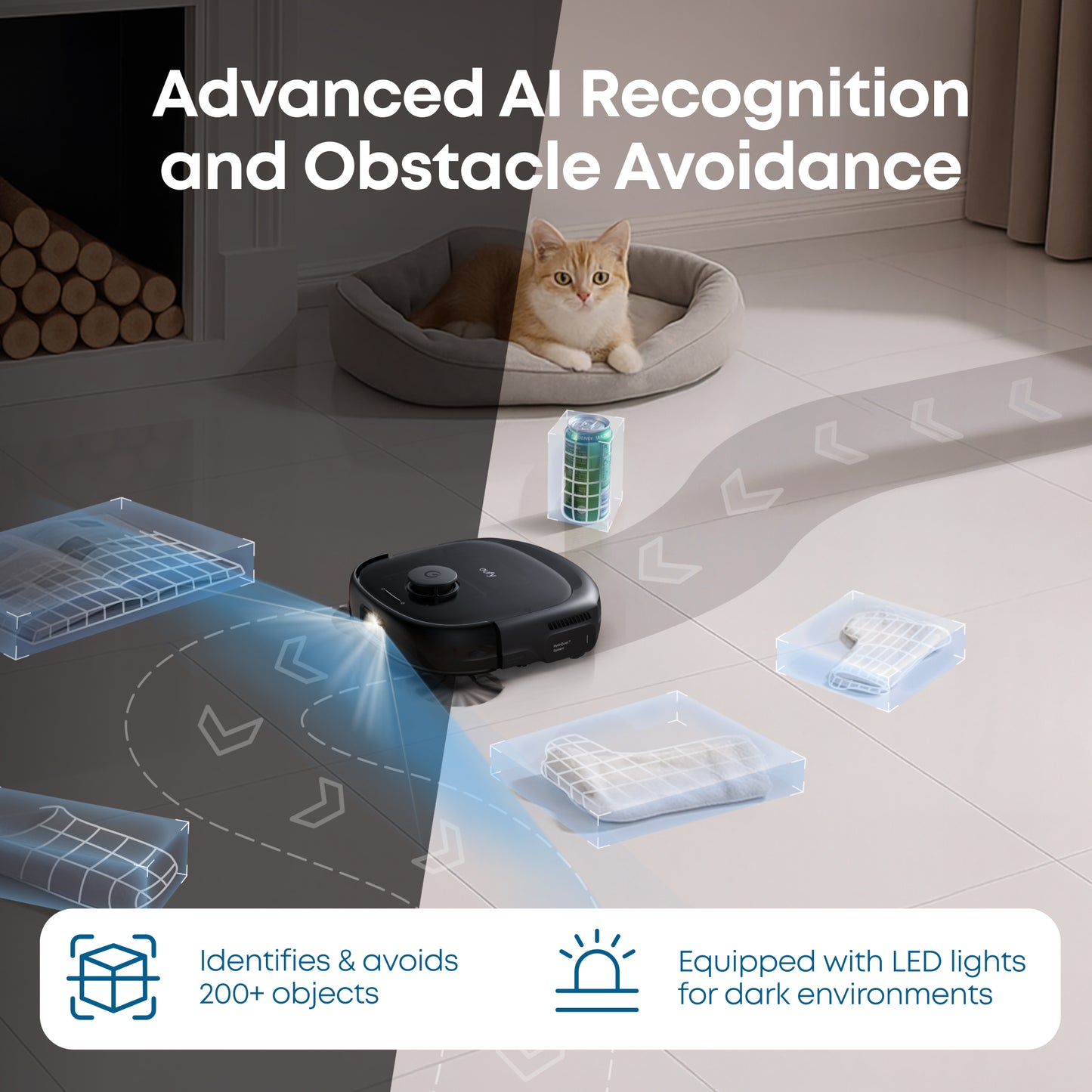 Eufy E25 Omni Robot Vacuum and Mop Combo, HydroJet System, 20,000Pa Turbo Suction, Zero-Tangle Design, Edge-to-Corner Deep Cleaning, Obstacle Avoidance, Auto-Empty & Self-Cleaning All-in-One Station - T2353