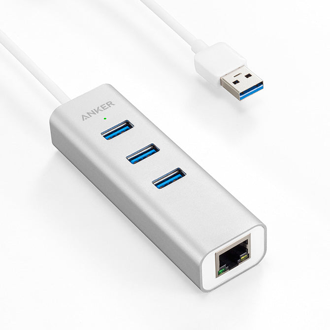 USB Hub Anker Aluminum 3-Port 3.0 with Ethernet