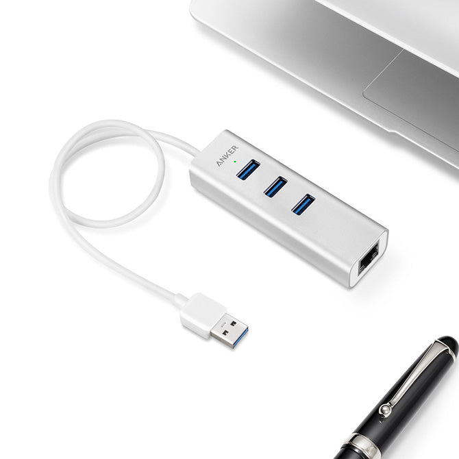 USB Hub Anker Aluminum 3-Port 3.0 with Ethernet