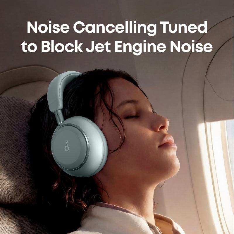 Soundcore Space 2 by Anker Active Noise Cancelling ANC Headphones Comfortable Fit 50H Playtime LDAC Hi-Res Wireless Audio Dual Connection Clear Calls Bluetooth 6.1 Nap Mode Wearing Detection - D1402