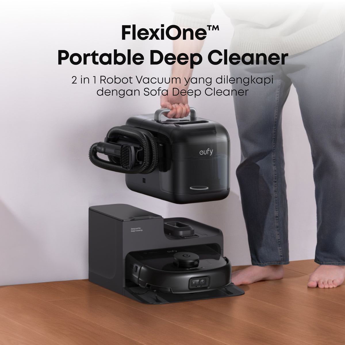 Eufy E28 Omni Robot Vacuum 20,000 Pa Suction Roller Mop with HydroJet System Portable Carpet for Deep Cleaning All-in-One Mop Combo Zero-Tangling Corner-to-Edge Cleaning - T2352