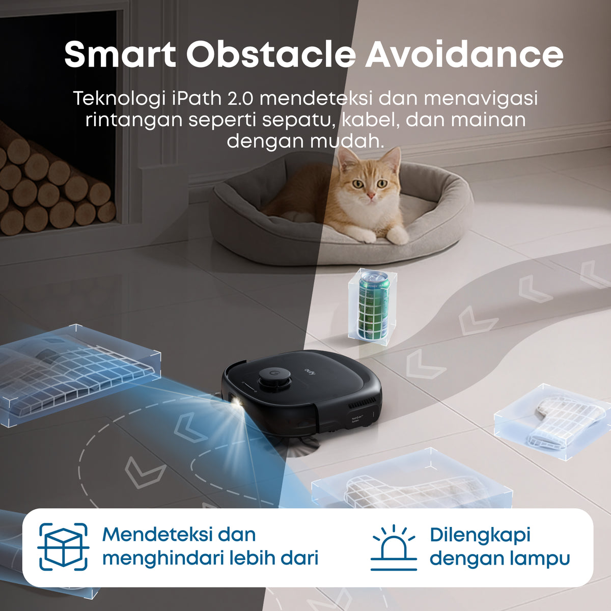 Eufy E28 Omni Robot Vacuum 20,000 Pa Suction Roller Mop with HydroJet System Portable Carpet for Deep Cleaning All-in-One Mop Combo Zero-Tangling Corner-to-Edge Cleaning - T2352