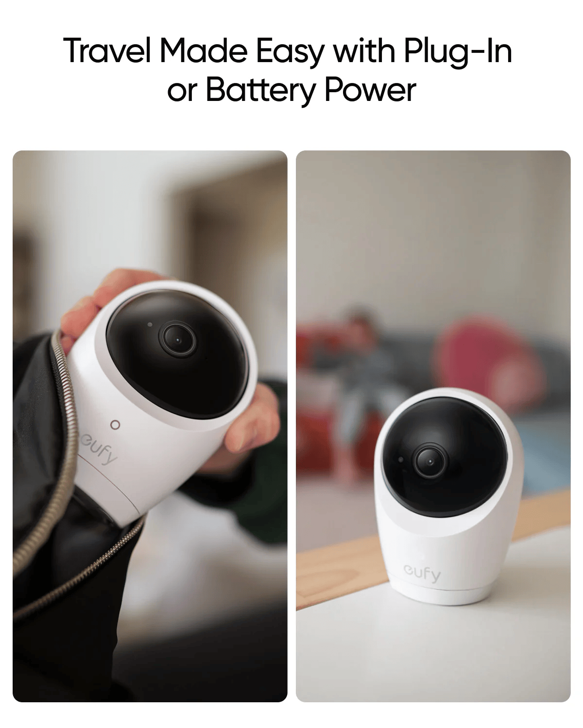 Eufy Baby Monitor E20 with 2K HD Resolution Camera 4.5" 480p Display Hybrid Wi-Fi and No Wi-Fi Connection App and Monitor Control Ultra-Clear Night View Pan-Tilt 4x Zoom Portable with Built-In Battery - E8352