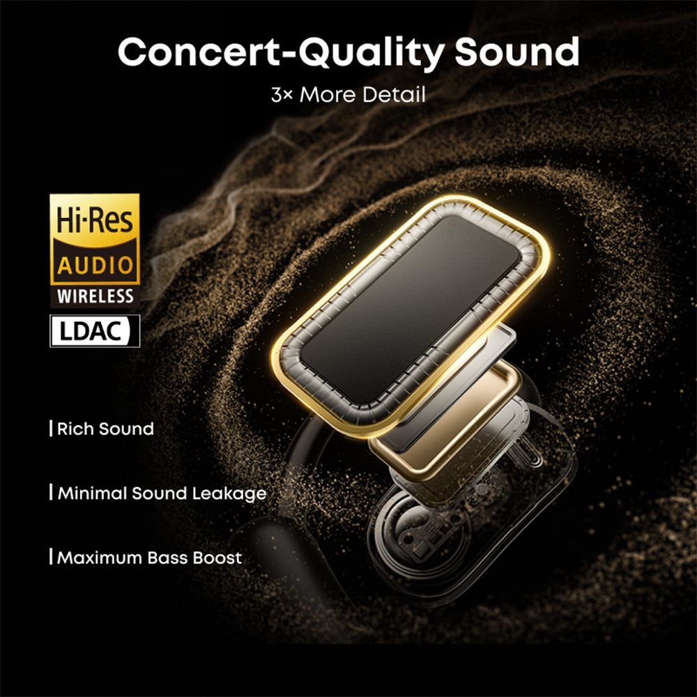 Soundcore by Anker AeroFit 2 OWS Hi-Res Wireless Audio AI Translation LDAC Bluetooth 5.4 IP55 AI Clear Calls Open Ear Adjustable Ear Hooks Snug Fit and Rich Bass - A3874