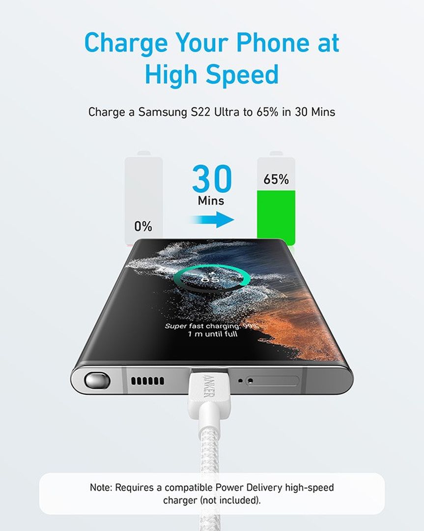 Anker 322 PowerLine USB-C to USB-C Kabel 10ft/3m